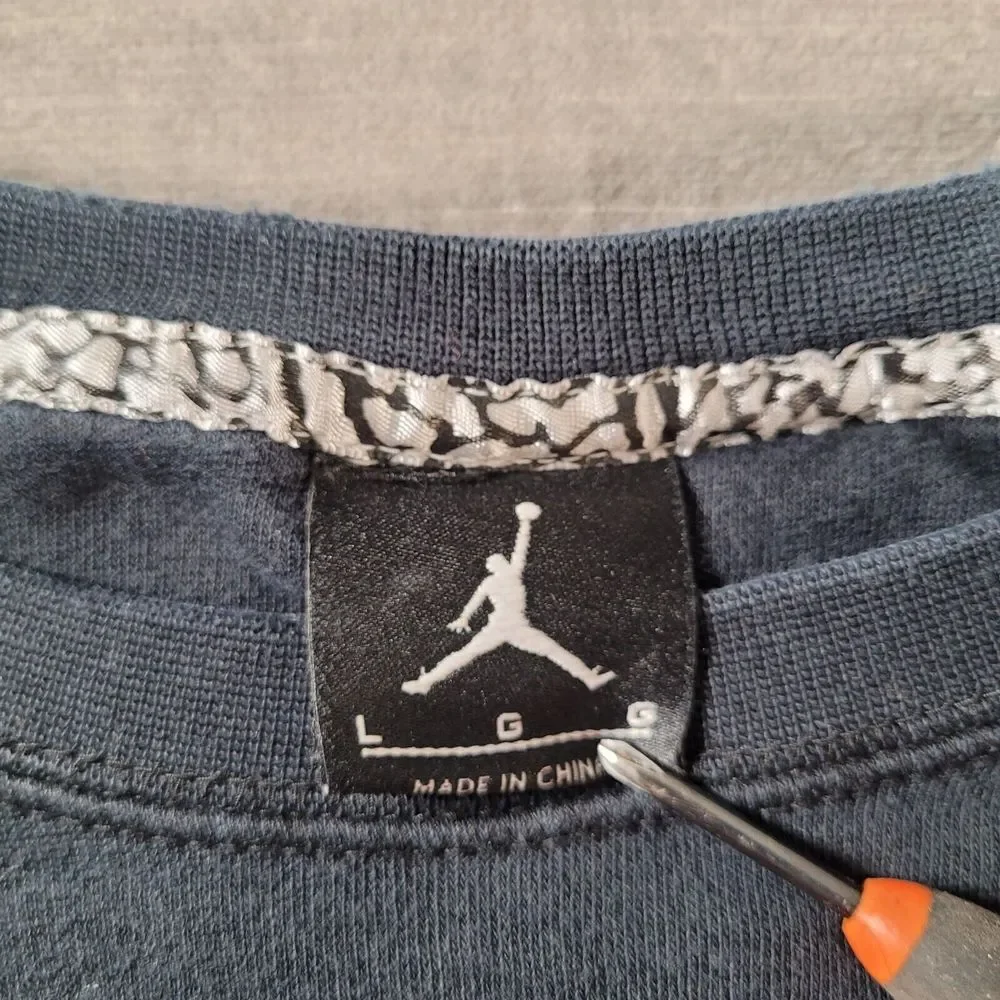 Air Jordan Jump‎ Man Vintage Graphic Print Long Sleeve Black Shirt Mens Size L
